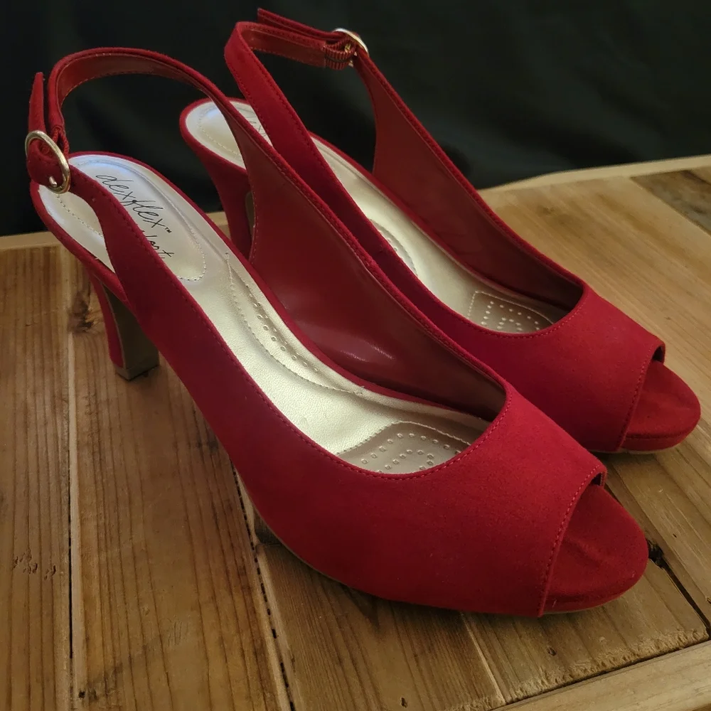 Red Suede Heels - Picture 1 of 5